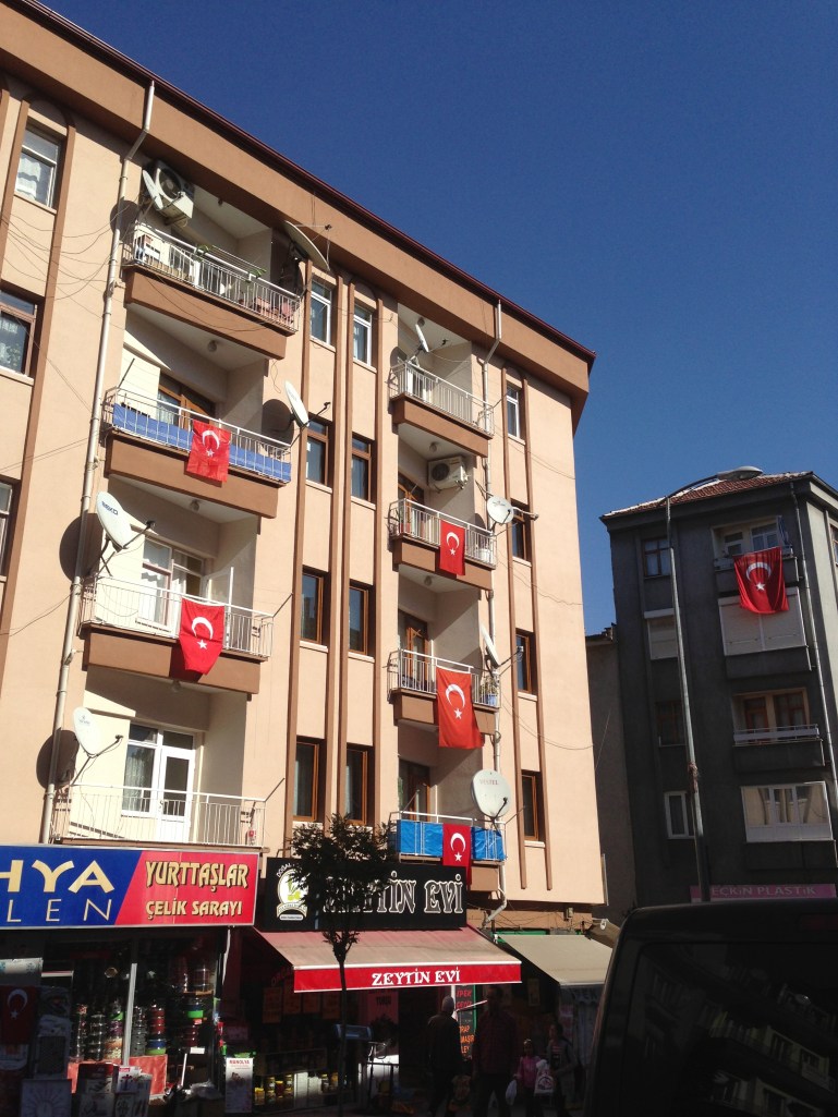 flags on display in K Town 